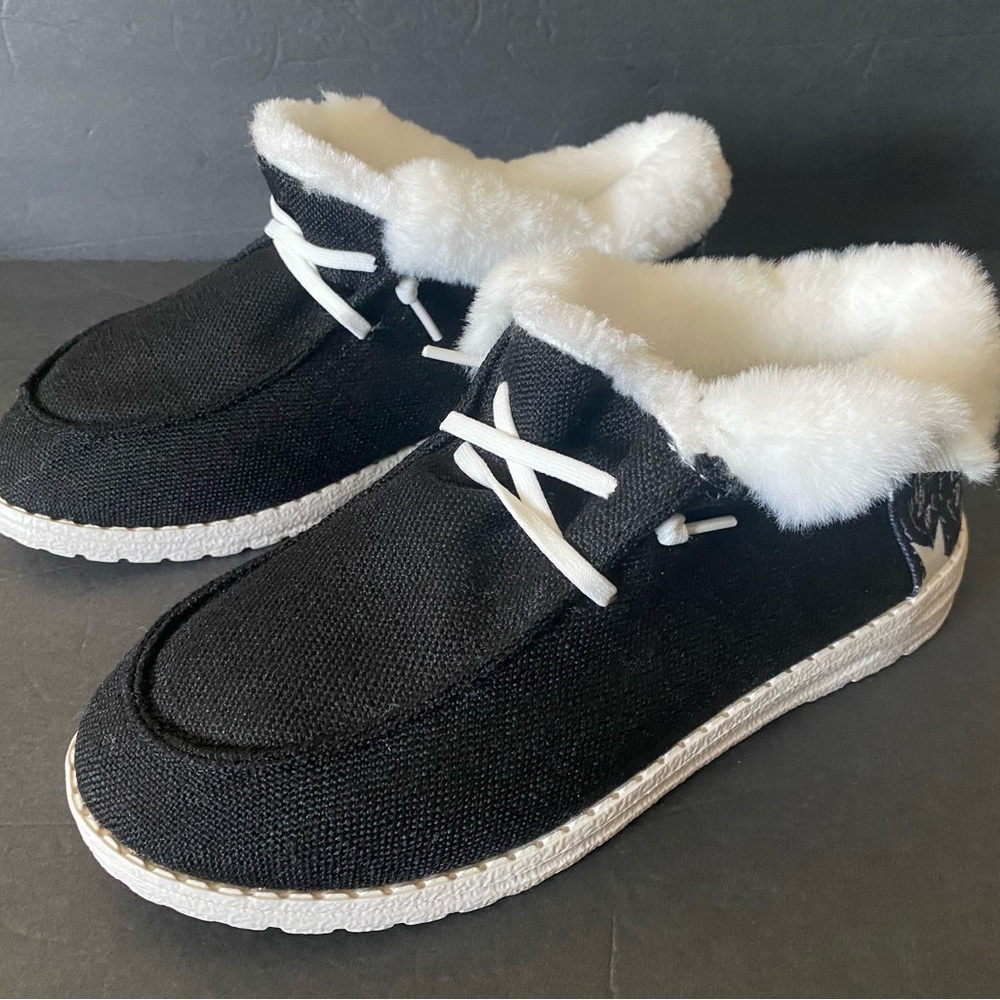 Warm Plush Lined Canvas Black - Picture 2 of 10